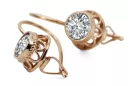Zircon Or rose 14 carats vintage d'origine Des boucles d'oreilles Bijoux vintage vec117r